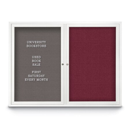 United Visual Products Corkboard, 96"x48", Pumice/Satin UV435H-SATIN-PUMICE
